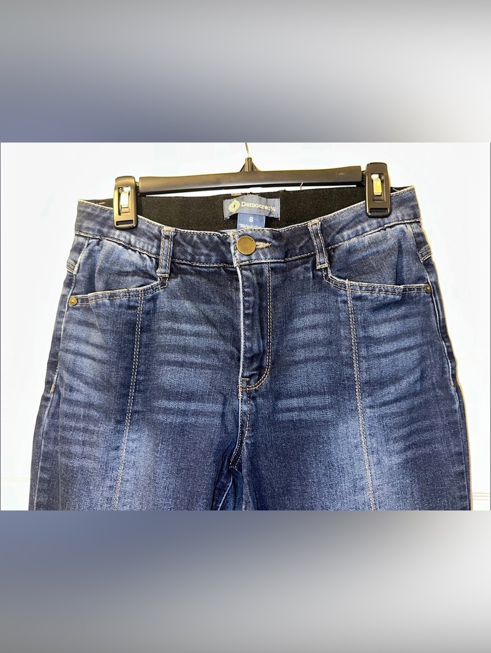 Women’s Democracy Seamed Bootcut Denim Jeans with Slit at Front Hems - Size 8 - Picture 7 of 12